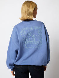 Disney Lady in The Tramp Timeless Love Vintage Sweatshirt in Blue Hoodies & Sweatshirts Skinnydip London