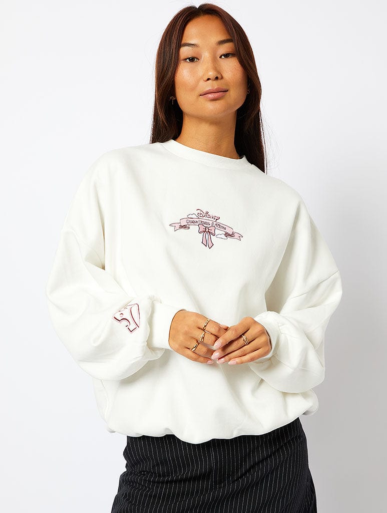 Disney Living In A Daydream Sweatshirt in Ecru Hoodies & Sweatshirts Skinnydip London