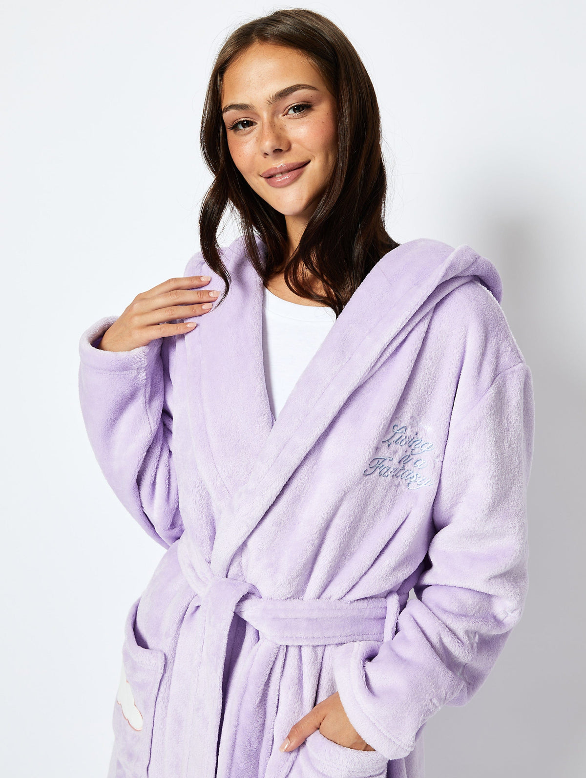 Disney Living In a Fantasy Dressing Gown in Lilac Lingerie & Nightwear Skinnydip London