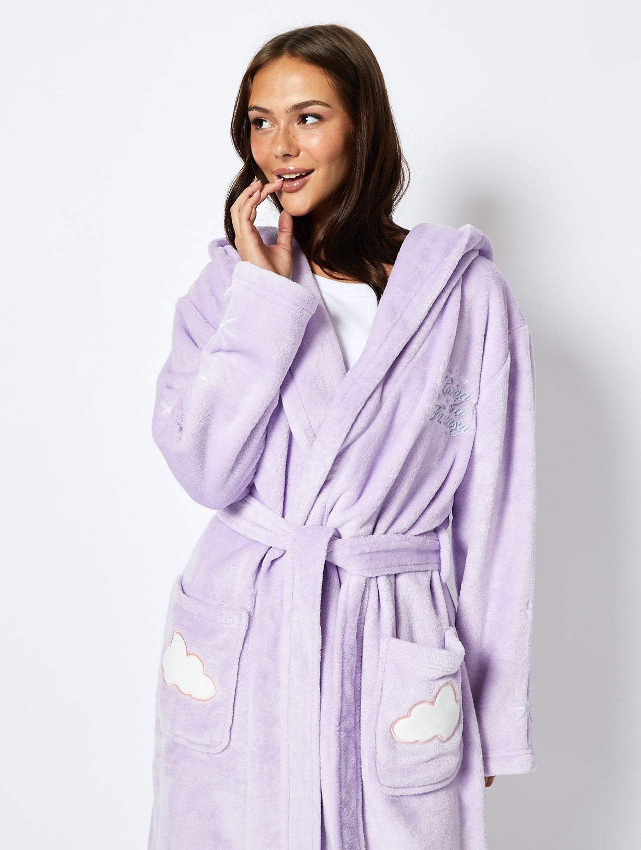 Disney Living In a Fantasy Dressing Gown in Lilac Lingerie & Nightwear Skinnydip London