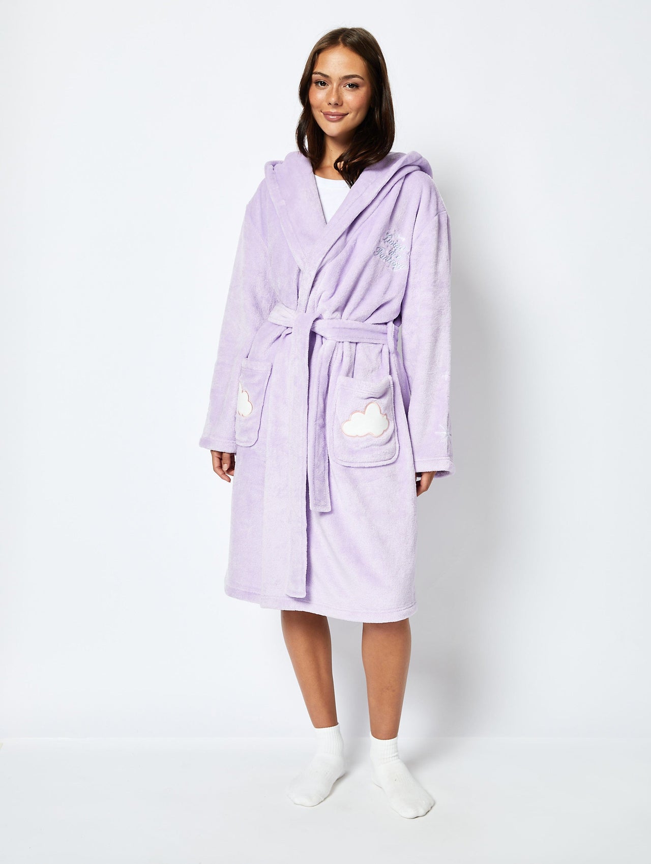 Disney Living In a Fantasy Dressing Gown in Lilac Lingerie & Nightwear Skinnydip London