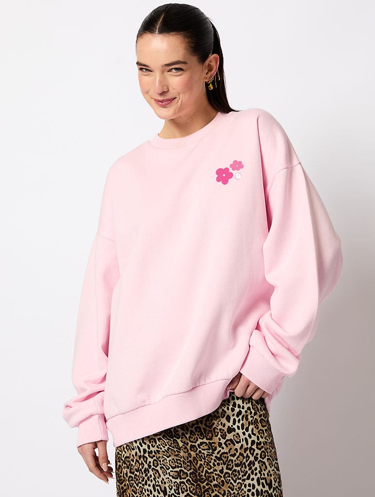 Disney Lots Of Love Winnie The Pooh Sweatshirt In Pink Hoodies & Sweatshirts Skinnydip London