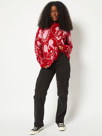 Disney Mickey & Minnie Love Oversized Knitted Jumper Jumpers & Cardigans Skinnydip London