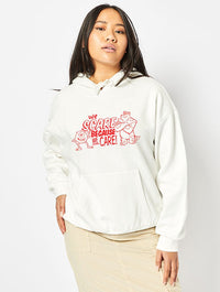 Disney Monsters Inc We Scare Because We Care Hoodie in White Hoodies & Sweatshirts Skinnydip London