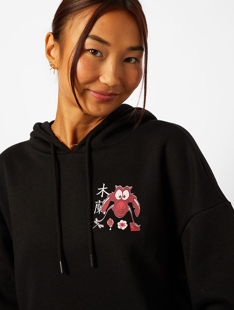 Disney Mulan Mushu Hoodie in Black Hoodies & Sweatshirts Skinnydip London