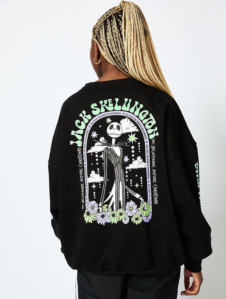 Disney Nightmare Before Christmas Jack Skellington Sweatshirt in Black Hoodies & Sweatshirts Skinnydip London