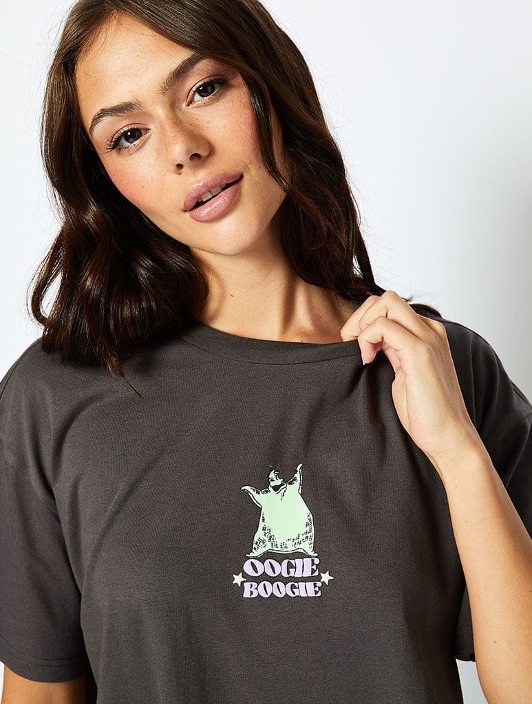 Disney Oogie Boogie T-shirt in Grey Tops & T-Shirts Skinnydip London