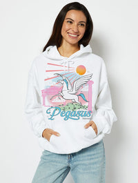 Disney Pegasus Hoodie in White Hoodies & Sweatshirts Skinnydip London