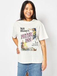 Disney Peter Pan Poster T-Shirt In White Tops & T-Shirts Skinnydip London