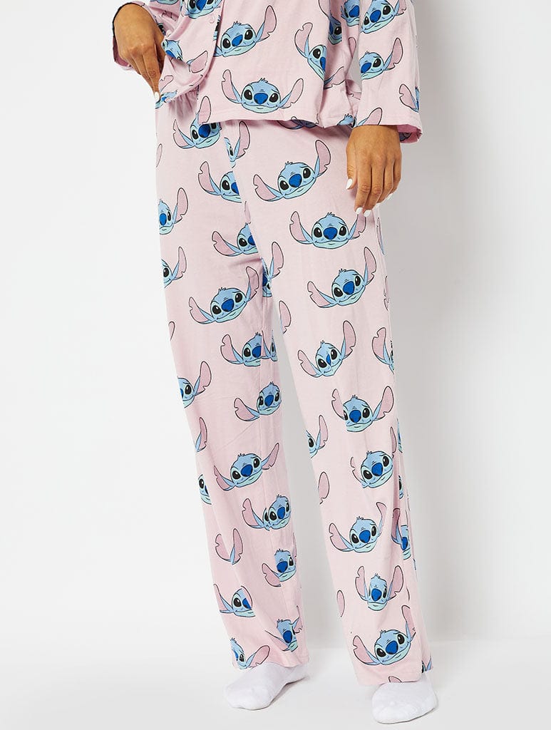 Disney Pink Stitch Pyjama Set Shop Disney Nightwear Skinnydip