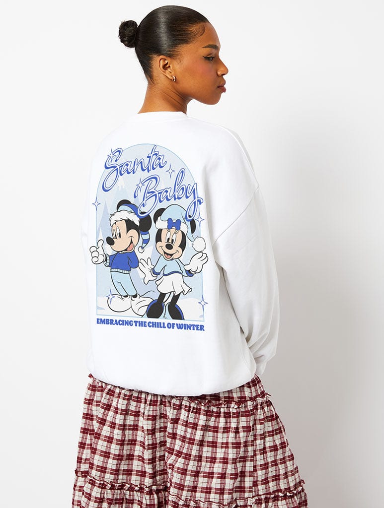 Disney Santa Baby Sweatshirt In Ecru Hoodies & Sweatshirts Skinnydip London