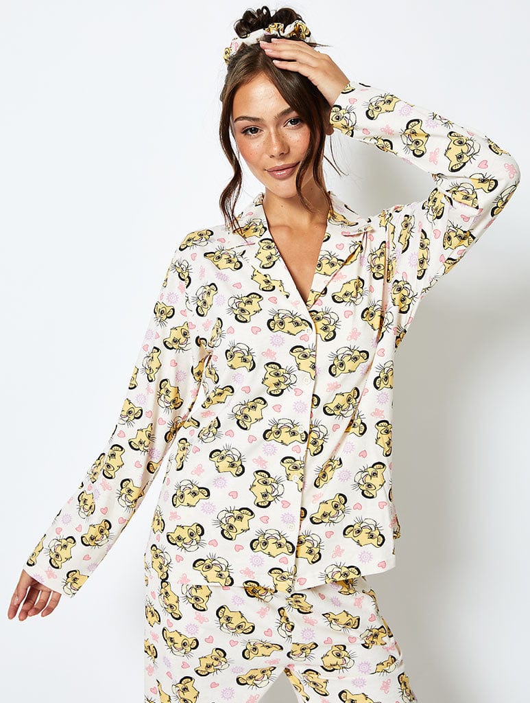 Disney Simba Pyjama Set in Cream Lingerie & Nightwear Skinnydip London