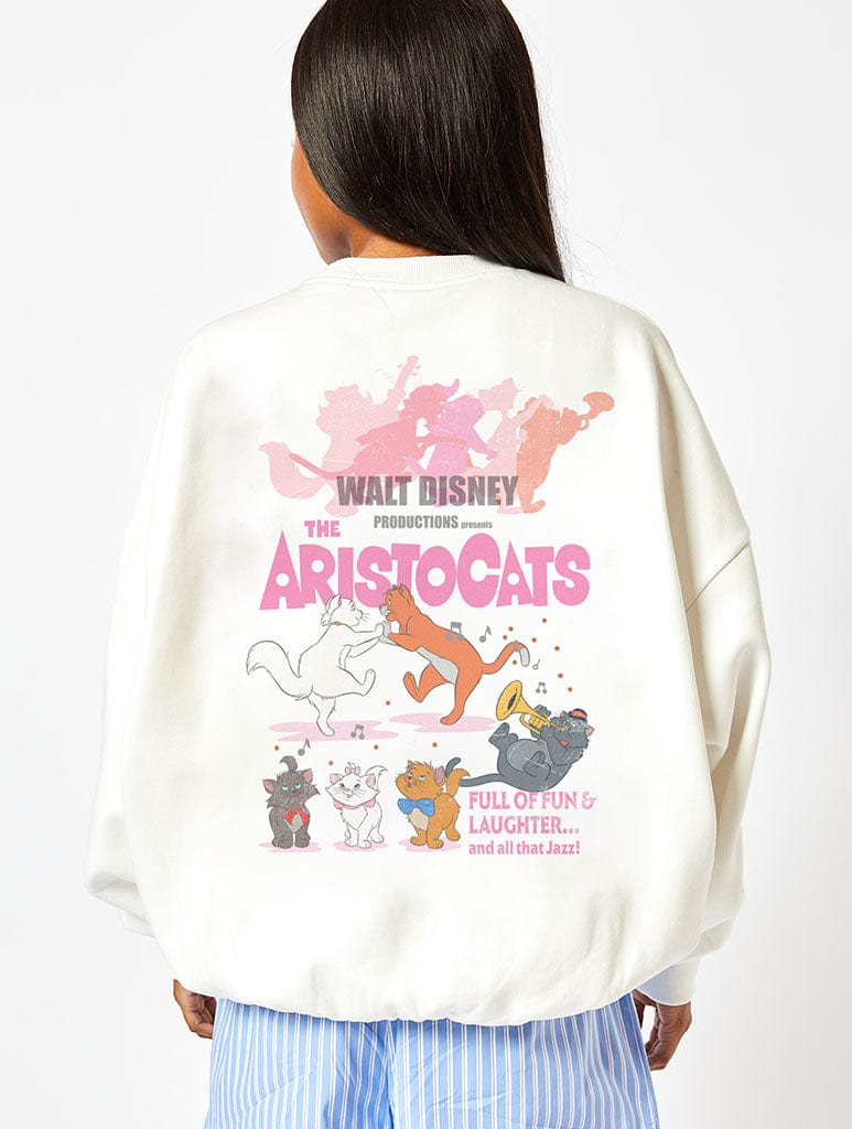 Disney The Aristocats Poster Sweatshirt In Ecru Hoodies & Sweatshirts Skinnydip London