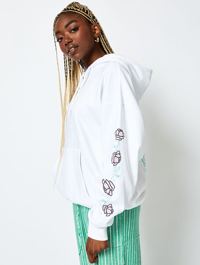 Disney The Nightmare Before Christmas Hoodie in White Hoodies & Sweatshirts Skinnydip London