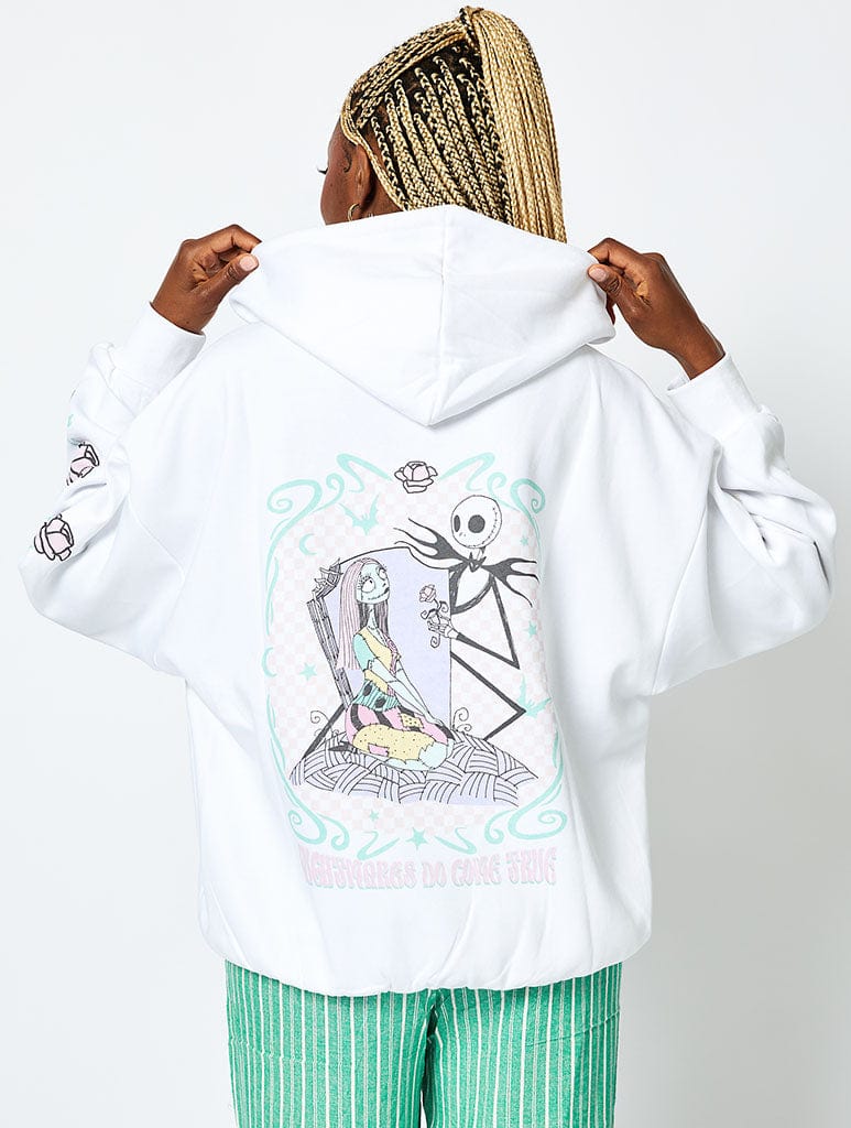 Disney The Nightmare Before Christmas Hoodie in White Hoodies & Sweatshirts Skinnydip London