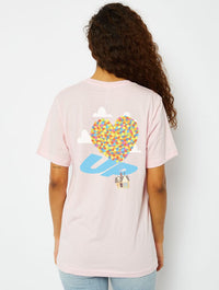 Disney Up! T-Shirt in Pink Tops & T-Shirts Skinnydip London