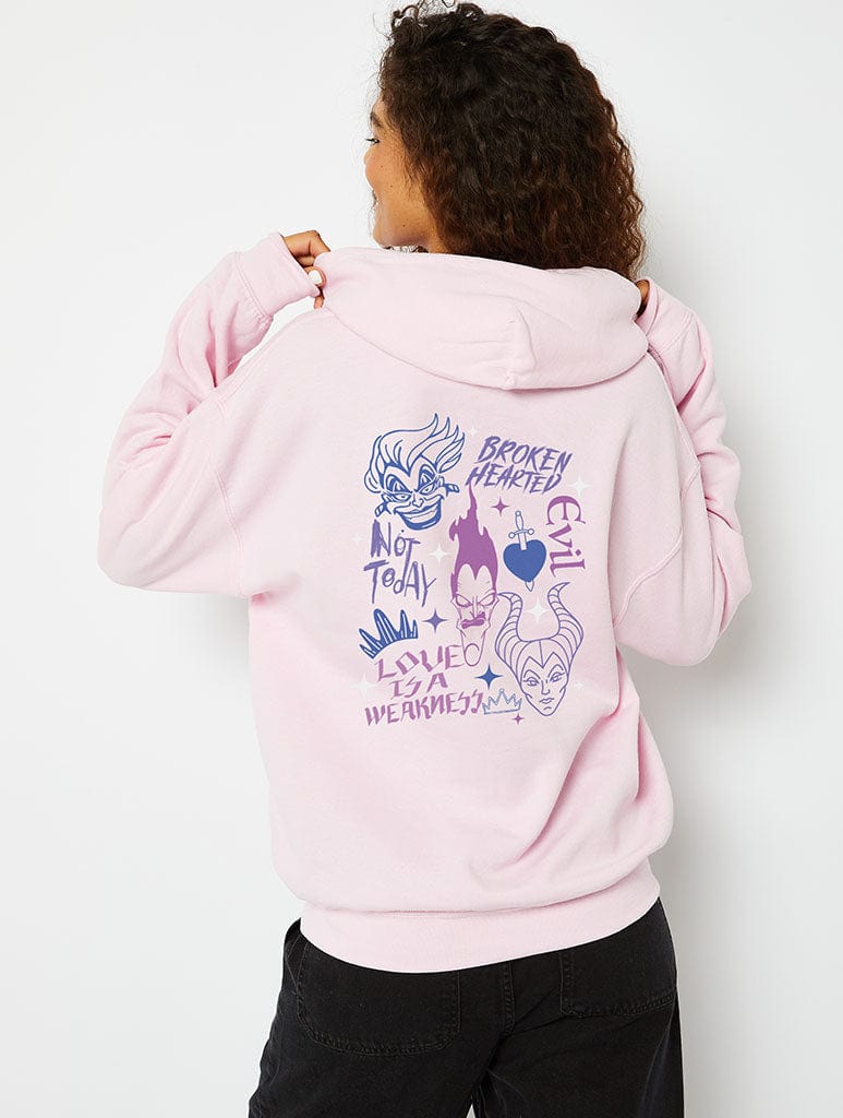 Disney Villains Hoodie in Pink Hoodies & Sweatshirts Skinnydip London