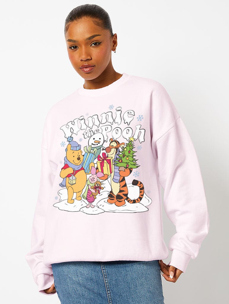 Disney Winnie the Pooh & Friends Sweatshirt in Pink Hoodies & Sweatshirts Skinnydip London