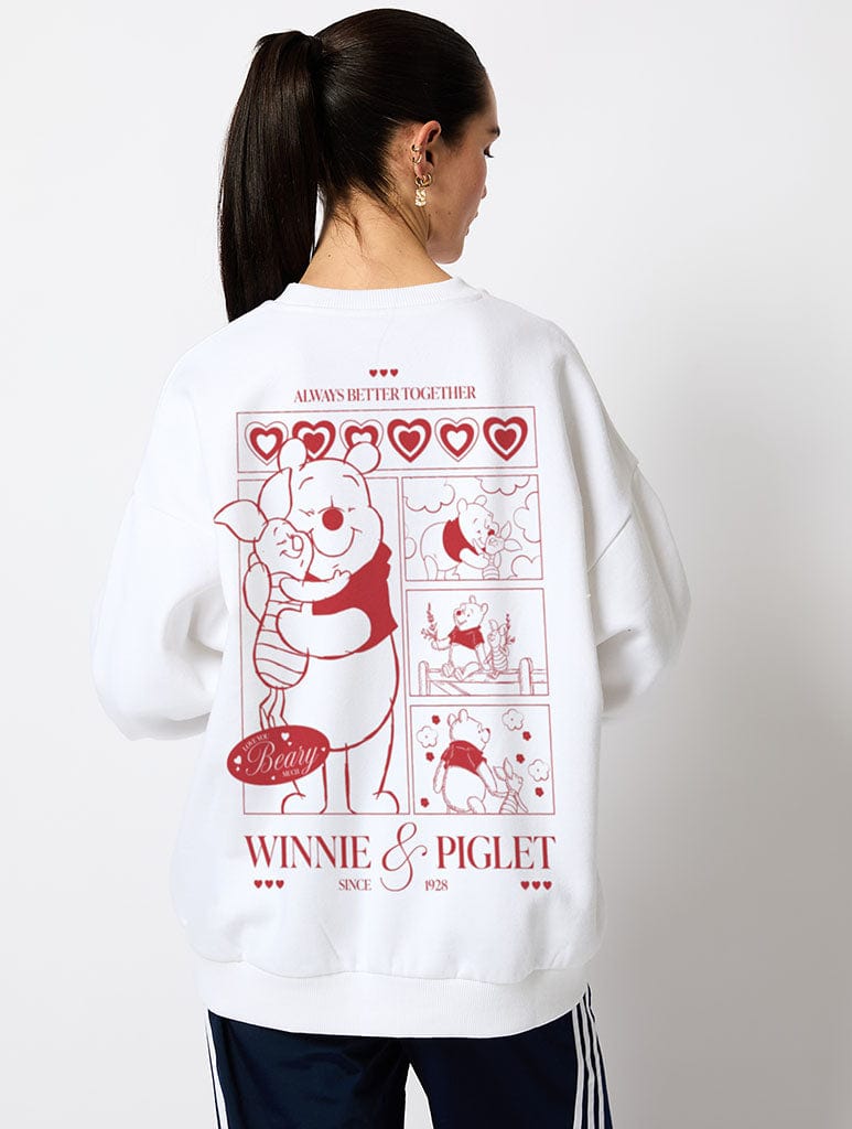 Disney Winnie The Pooh & Piglet Sweatshirt in Ecru Hoodies & Sweatshirts Skinnydip London