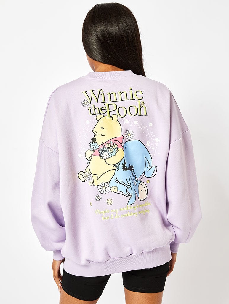 Disney Winnie the Pooh Sweatshirt in Lilac Hoodies & Sweatshirts Skinnydip London