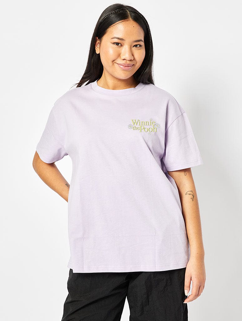 Disney Winnie The Pooh T-Shirt In Lilac Tops & T-Shirts Skinnydip London