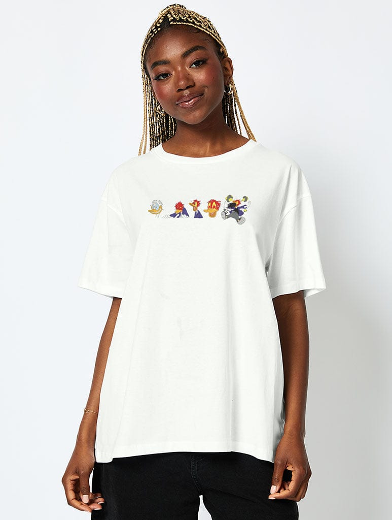 Disney x Hot Ones T-Shirt in Ecru Tops & T-Shirts Skinnydip London