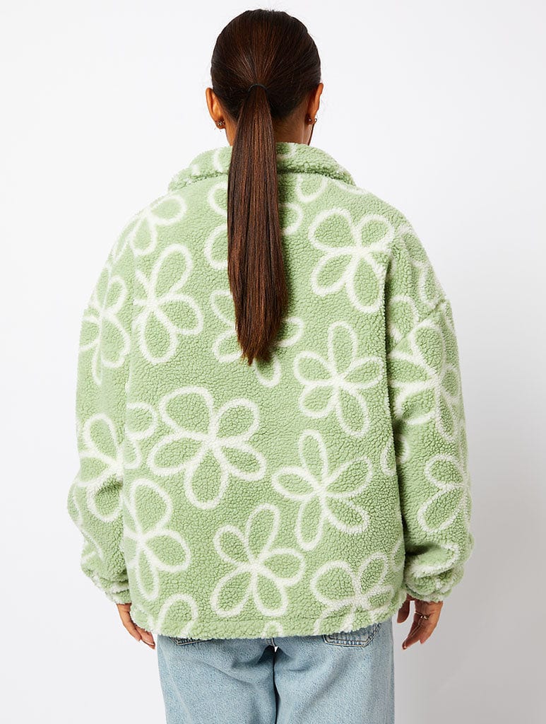 Doodle Flower Borg Fleece Coats & Jackets Skinnydip London