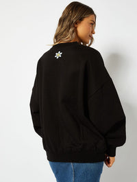 Doom And Gloom Black Oversized Sweatshirt Hoodies & Sweatshirts Skinnydip London