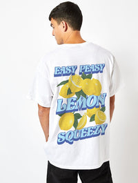 Easy Peasy Lemon Squeezy T-Shirt in White Hoodies & Sweatshirts Skinnydip London