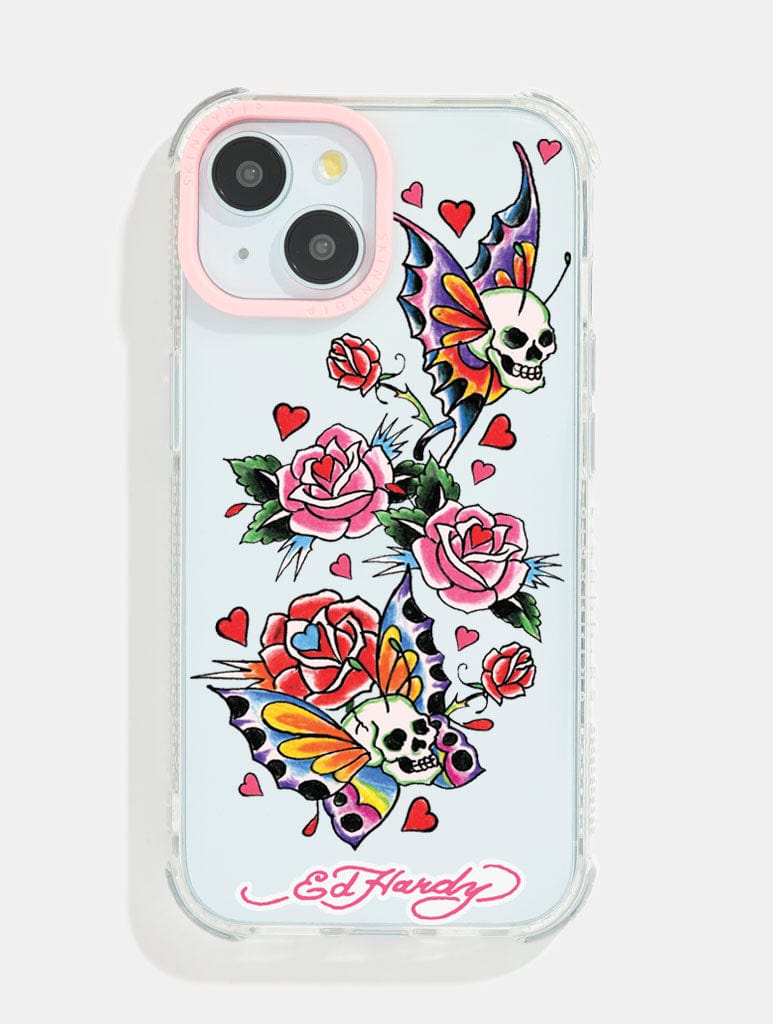 Ed Hardy x Skinnydip Skull & Roses Shock iPhone Case Phone Cases Skinnydip London