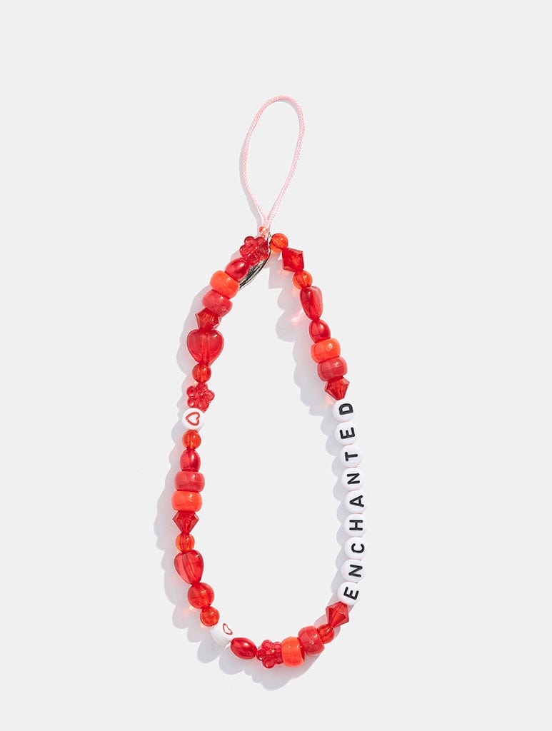 Enchanted Red Beaded Phone Strap Phone Grips Skinnydip London