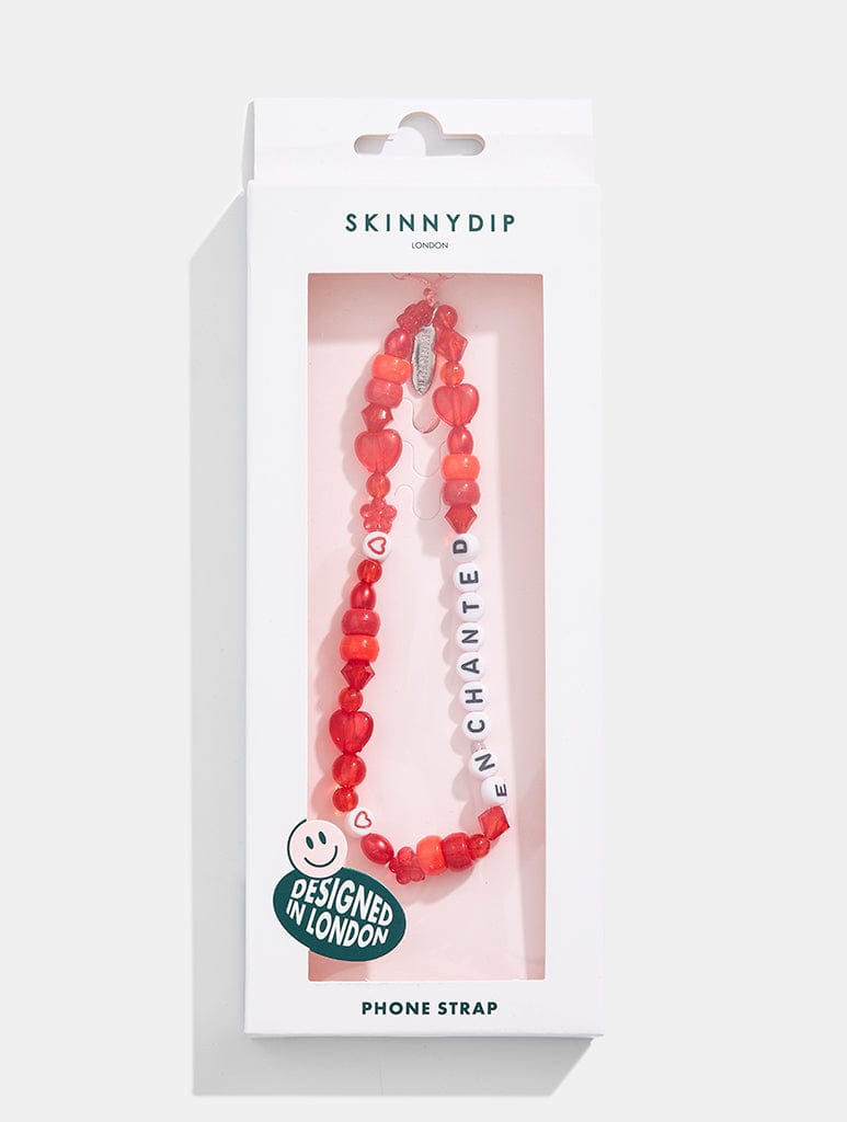 Enchanted Red Beaded Phone Strap Phone Grips Skinnydip London