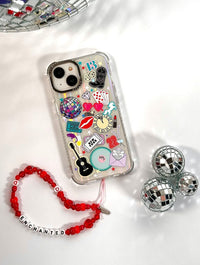 Enchanted Red Beaded Phone Strap Phone Grips Skinnydip London