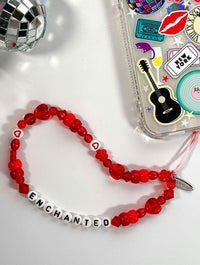 Enchanted Red Beaded Phone Strap Phone Grips Skinnydip London