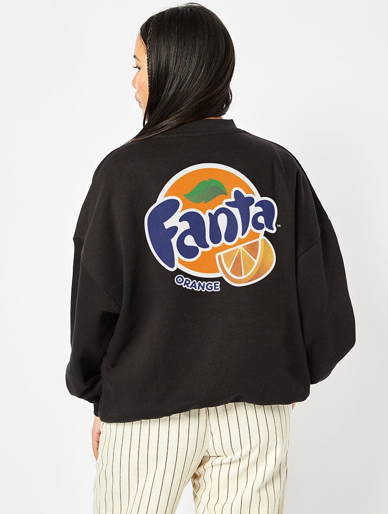 Fanta Sweatshirt In Black Hoodies & Sweatshirts Skinnydip London