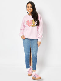 Garfield x Skinnydip Ask Me If I Care Sweatshirt in Pink Hoodies & Sweatshirts Skinnydip London