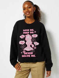 Garfield x Skinnydip Love Me, Feed Me, Never Leave Me Sweatshirt in Black Hoodies & Sweatshirts Skinnydip London