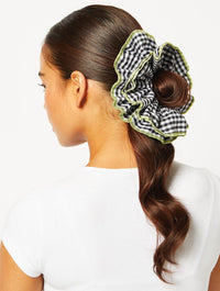 Gingham Frill Extra Large Scrunchie in Green Gift Sets Skinnydip London