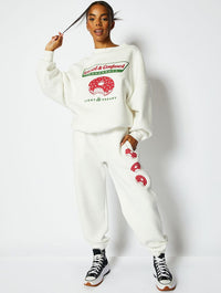 Glazed And Confused Oversized Ecru Jogger Bottoms Skinnydip London