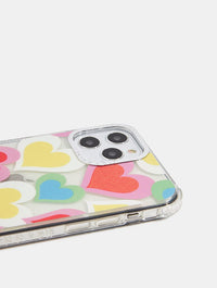 Glitter Multicolour Love Heart Shock iPhone Case Phone Cases Skinnydip London