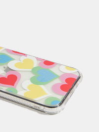 Glitter Multicolour Love Heart Shock iPhone Case Phone Cases Skinnydip London