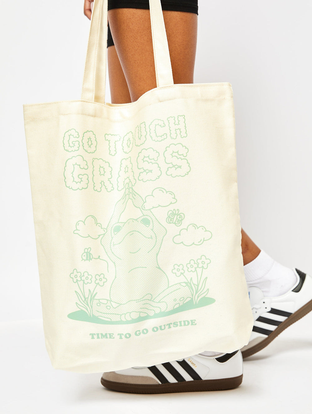 Go Touch Grass Tote Bag Printed Tote Bags Skinnydip London