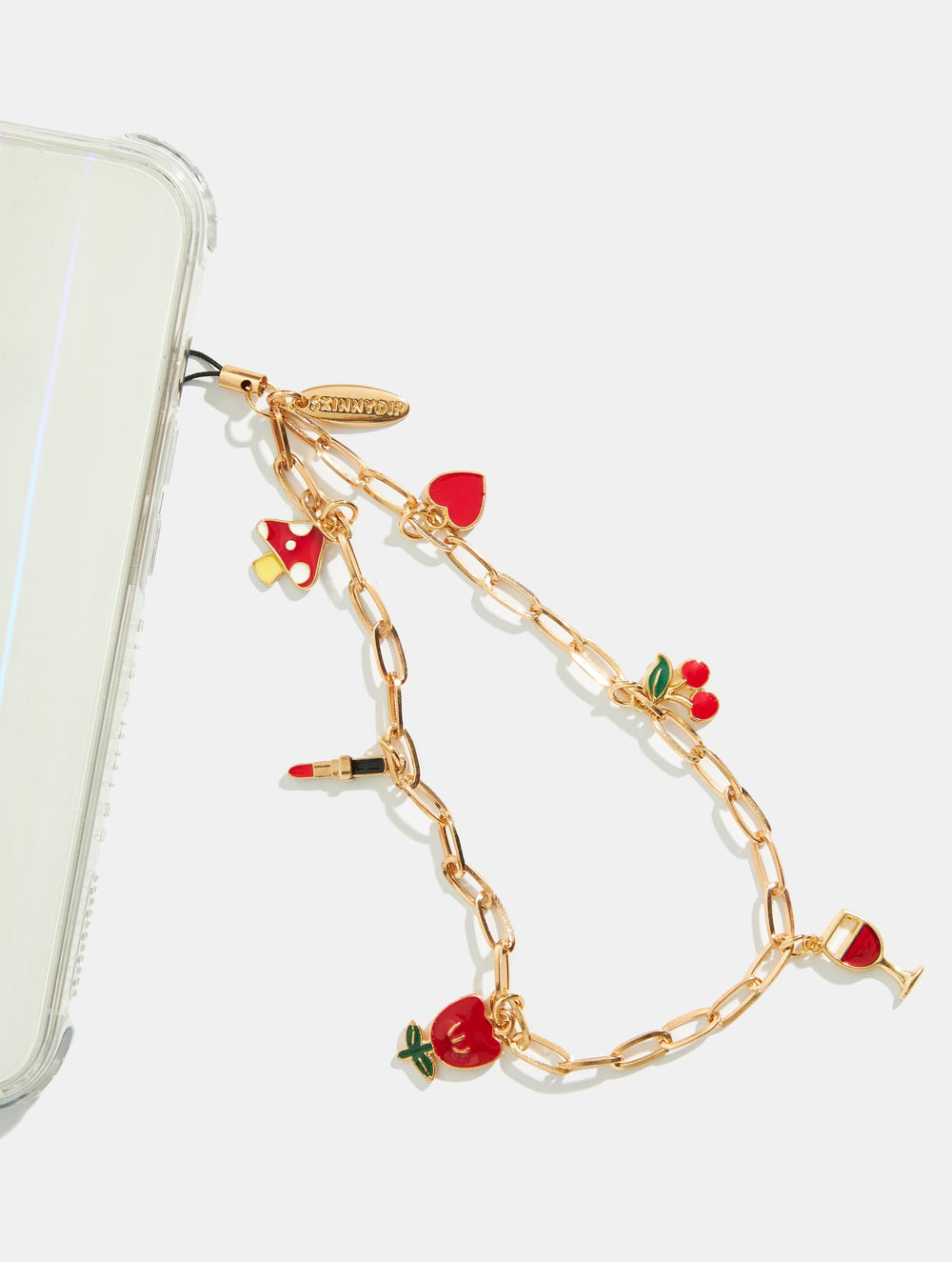 Gold and Red Charm Chain Phone Strap Phone Grips Skinnydip London