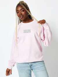 Good Vibe Society Sweatshirt in Pink Hoodies & Sweatshirts Skinnydip London