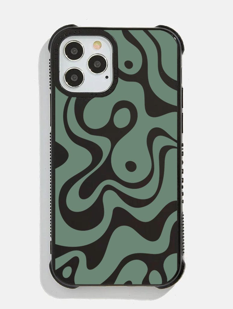 Green Abstract Shock iPhone Case Phone Cases Skinnydip London