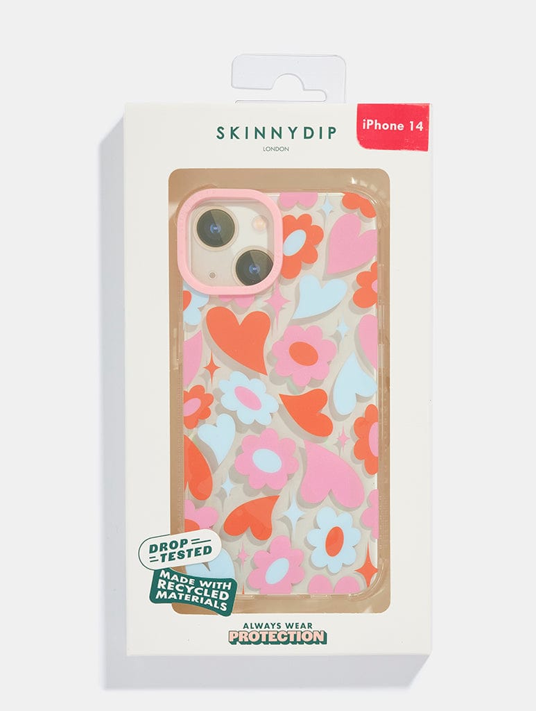 Groovy Flower Heart Shock iPhone Case Phone Cases Skinnydip London