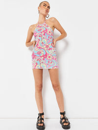 Groovy Swirl Halterneck Dress Dresses Skinnydip London