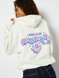 Hangover Hoodie Ecru Oversized Hoodie Hoodies & Sweatshirts Skinnydip London