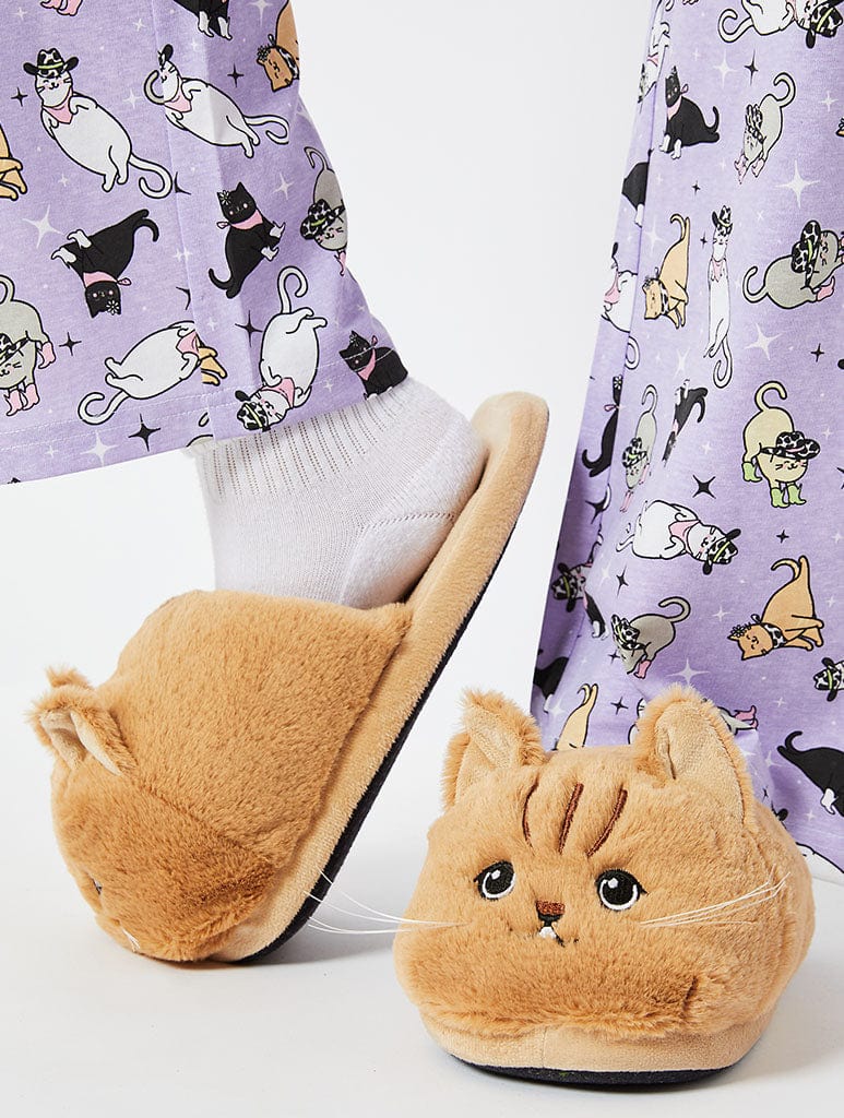 Happy Cat Slippers Novelty Ladies Slippers Skinnydip London