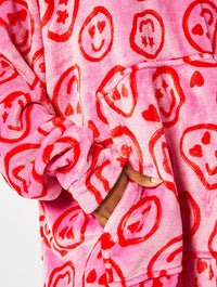 Happy Face Fleece Blanket Hoodie Lingerie & Nightwear Skinnydip London